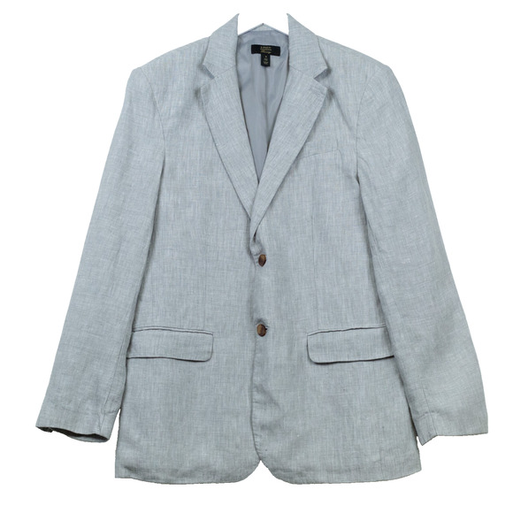CLUB ROOM Linen Blazer Sport Coat Jacket Light Gray Chambray Unlined Mens Sz M